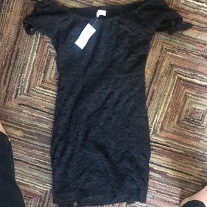 Off the shoulder black laced dress